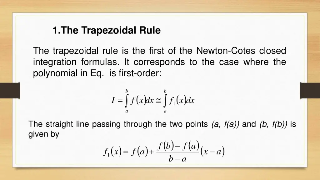 1 the trapezoidal rule