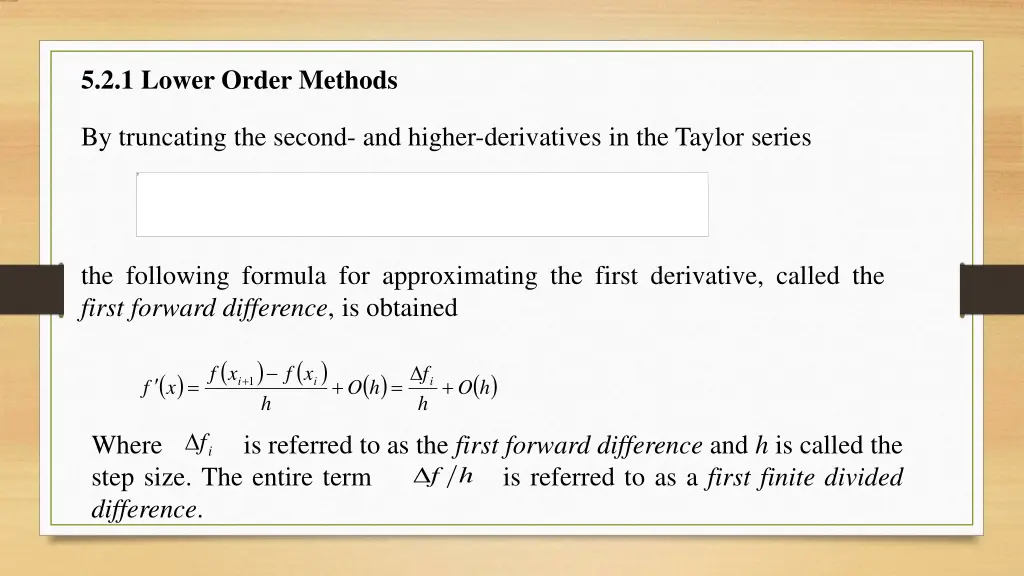 5 2 1 lower order methods