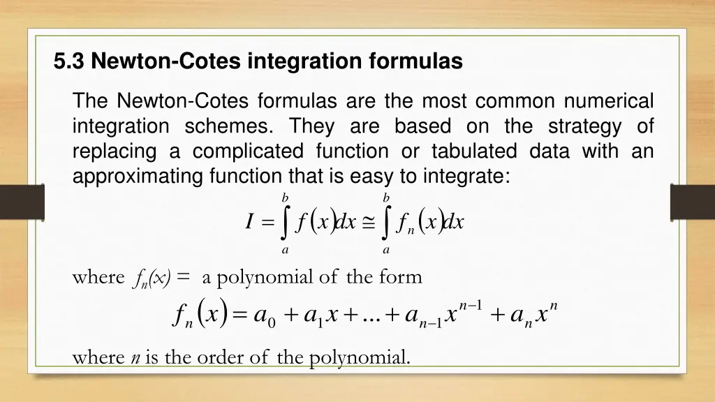 5 3 newton cotes integration formulas