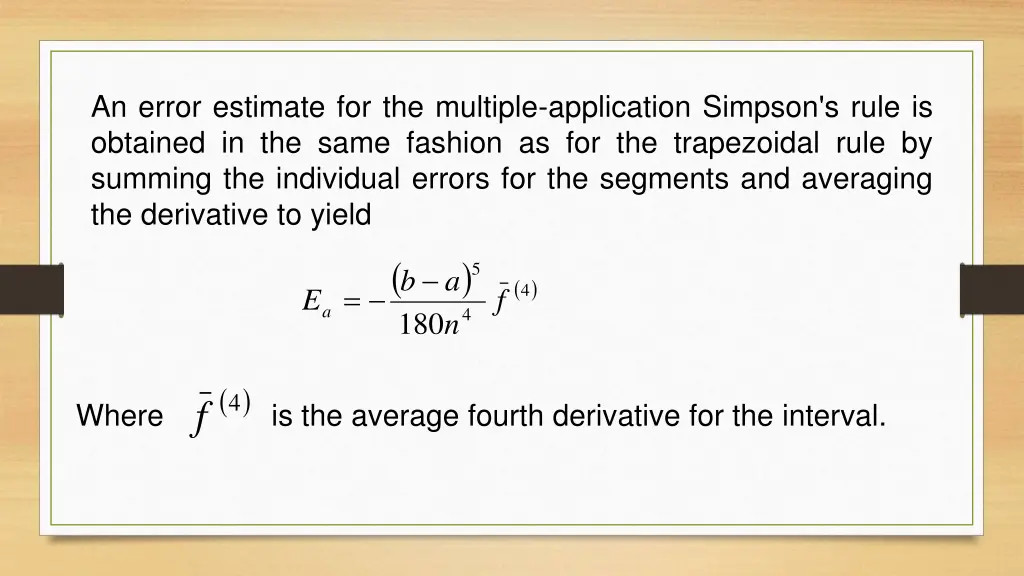 an error estimate for the multiple application