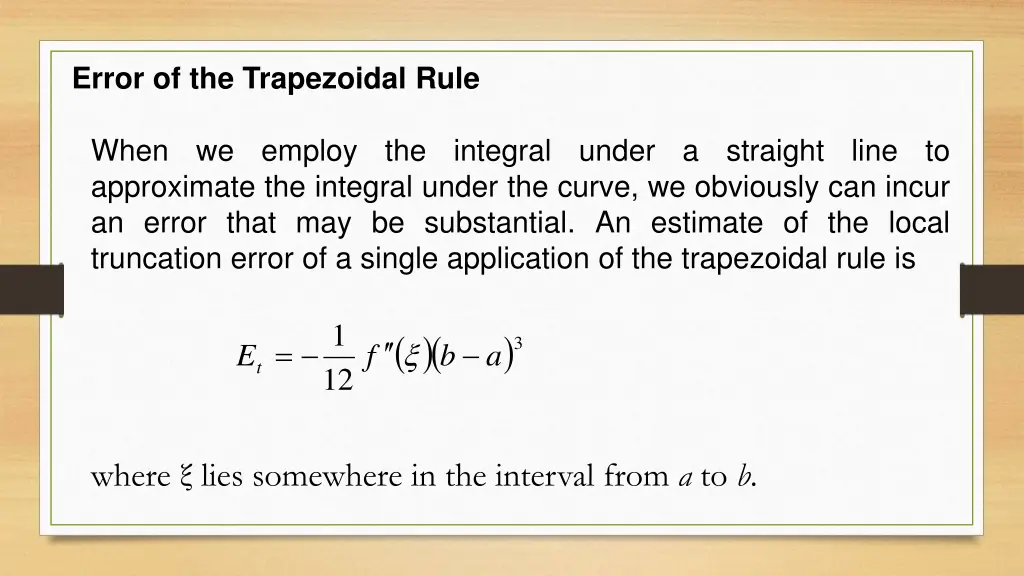 error of the trapezoidal rule
