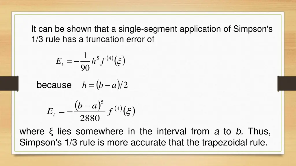 it can be shown that a single segment application
