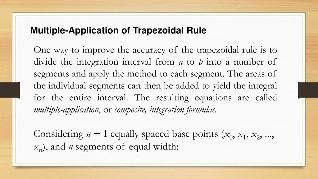 multiple application of trapezoidal rule
