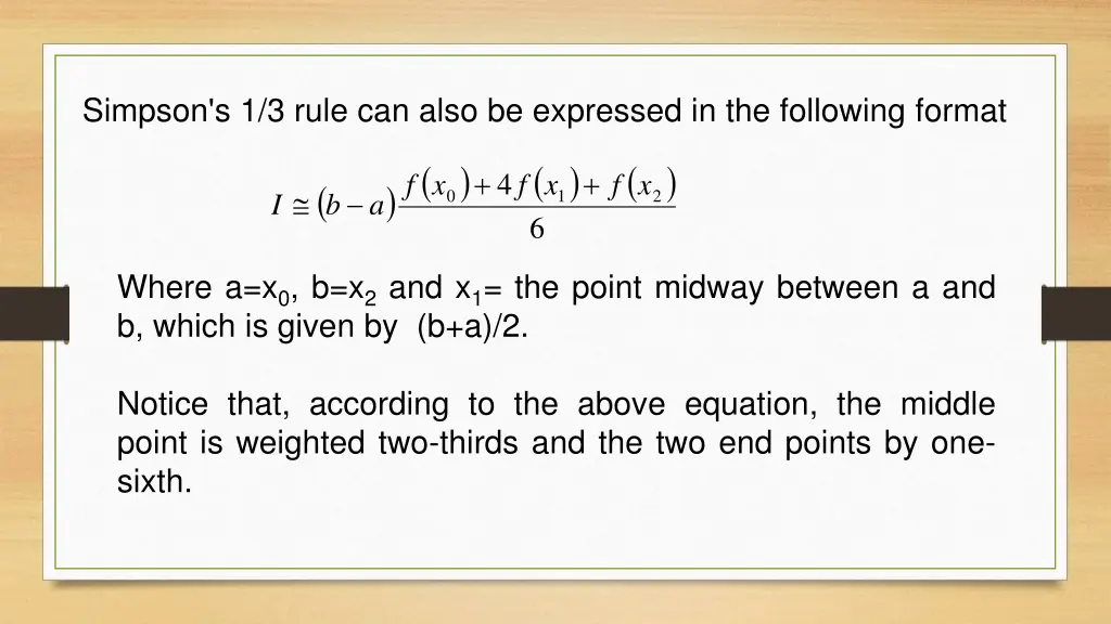 simpson s 1 3 rule can also be expressed