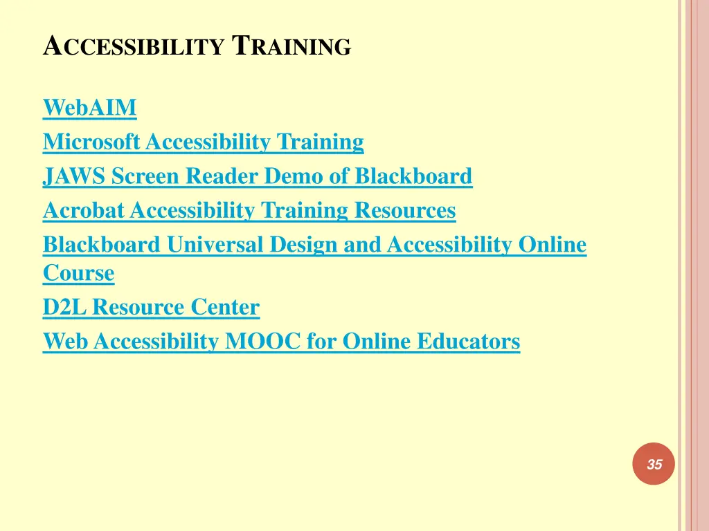 a ccessibility t raining