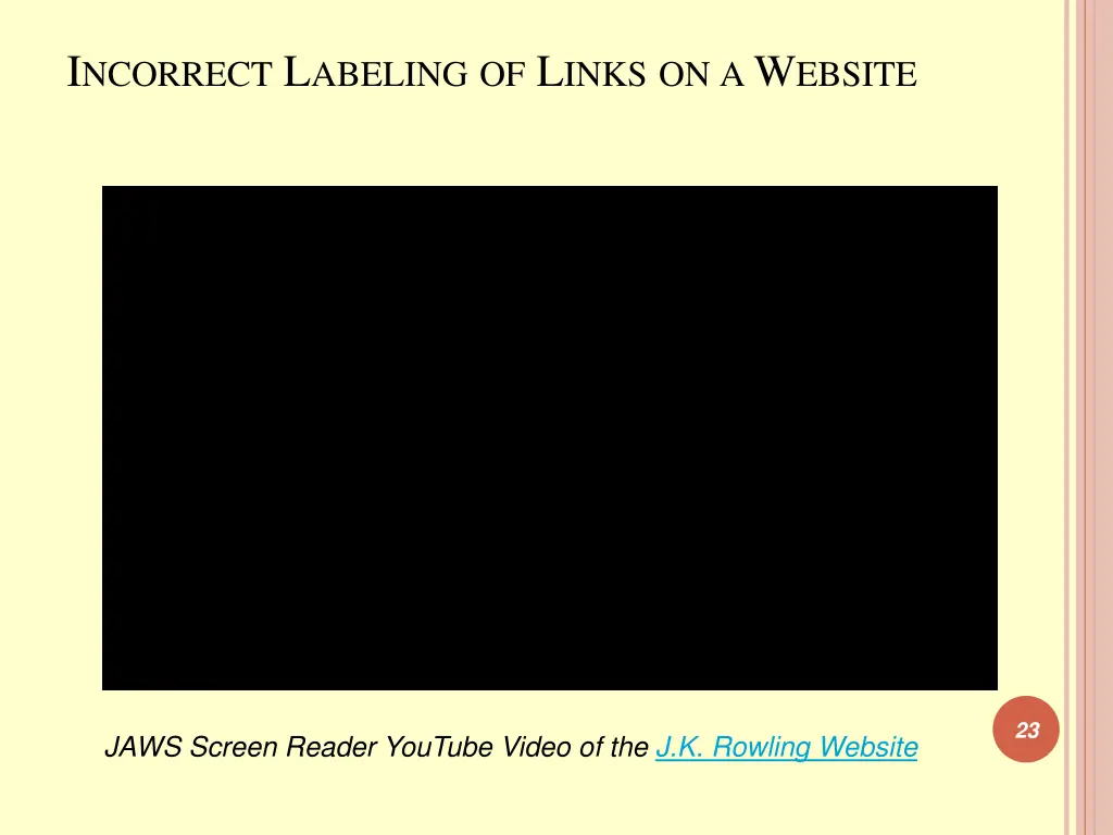 i ncorrect l abeling of l inks on a w ebsite
