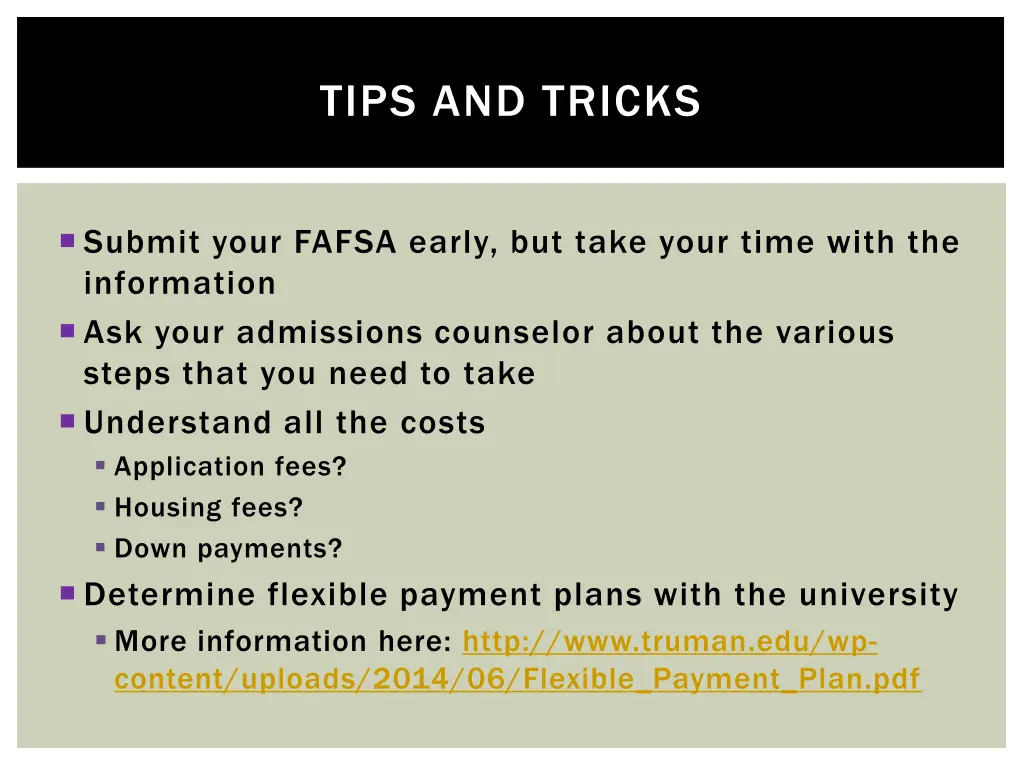 tips and tricks