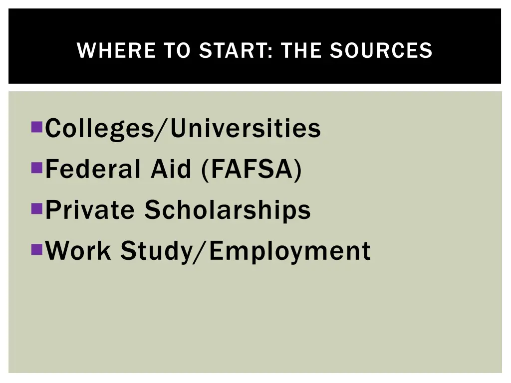 where to start the sources