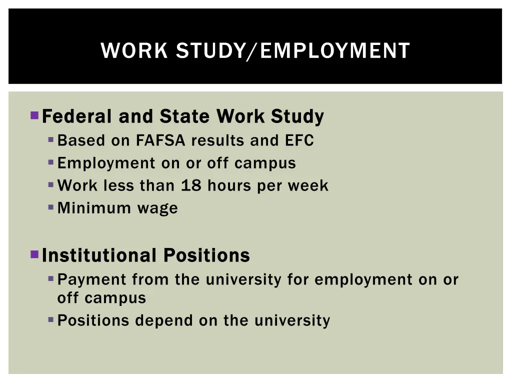 work study employment