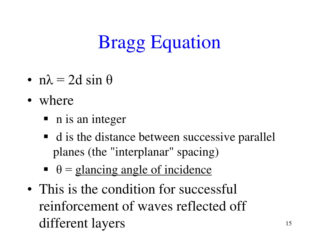 bragg equation
