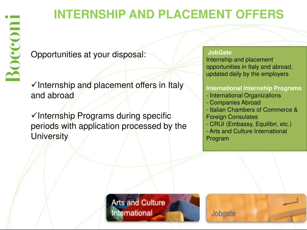 internship and placement offers