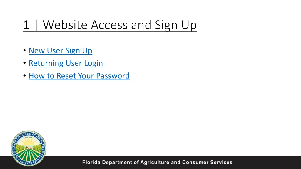 1 website access and sign up