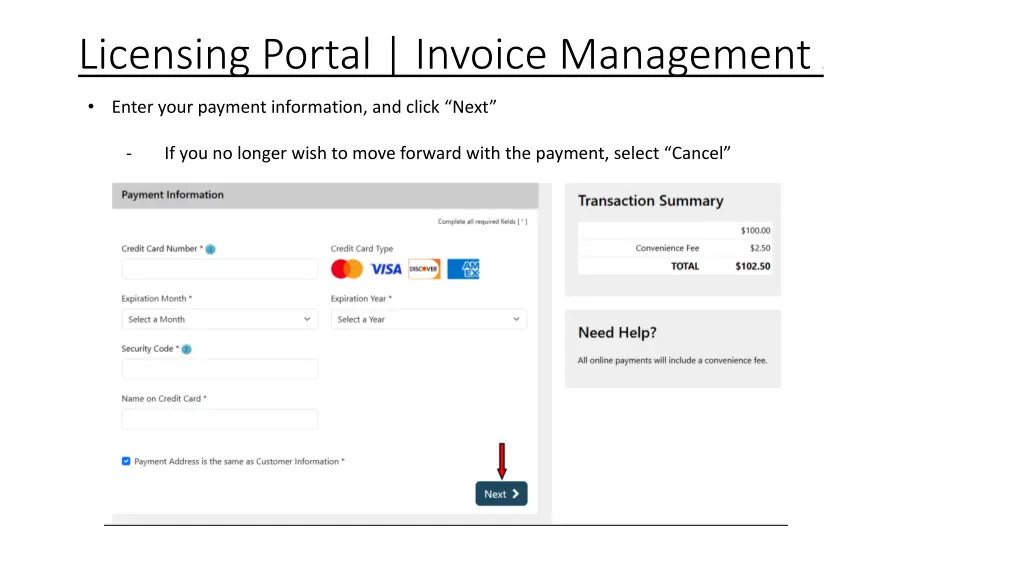 licensing portal invoice management 5
