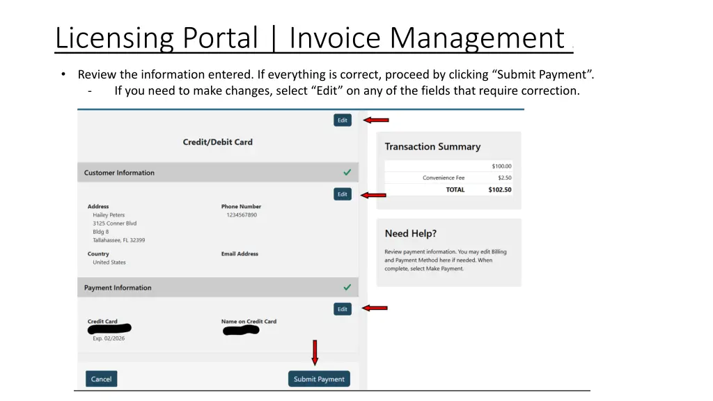 licensing portal invoice management 6
