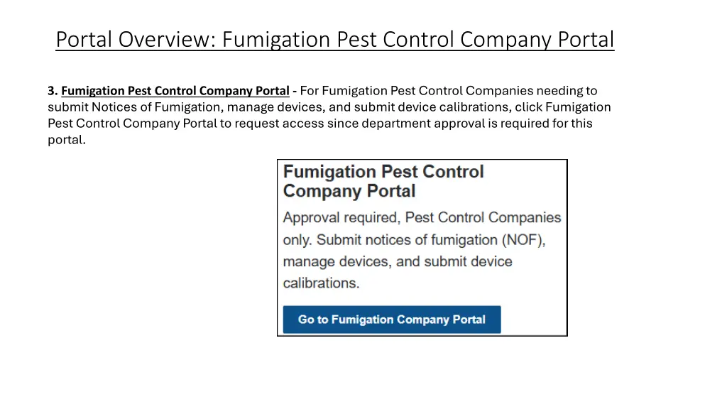 portal overview fumigation pest control company