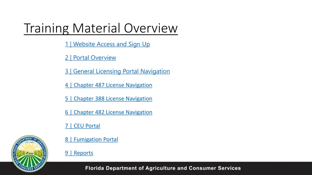 training material overview