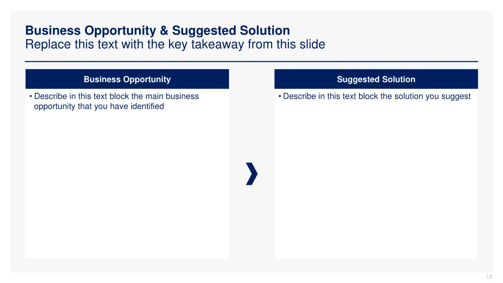business opportunity suggested solution replace