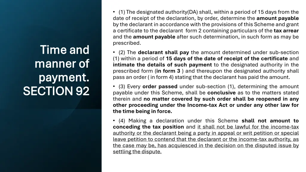1 the designated authority da shall within