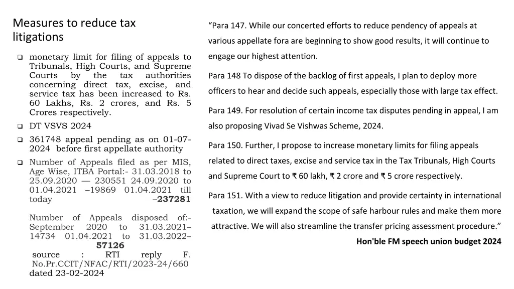 measures to reduce tax litigations