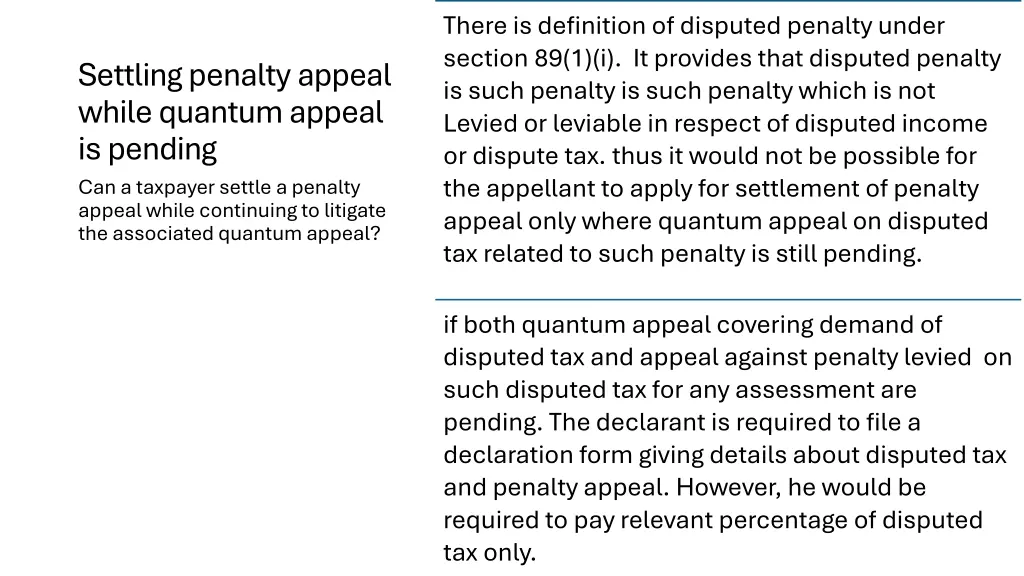 there is definition of disputed penalty under