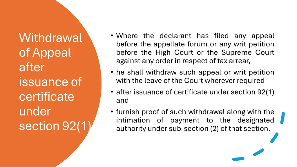 withdrawal of appeal after issuance
