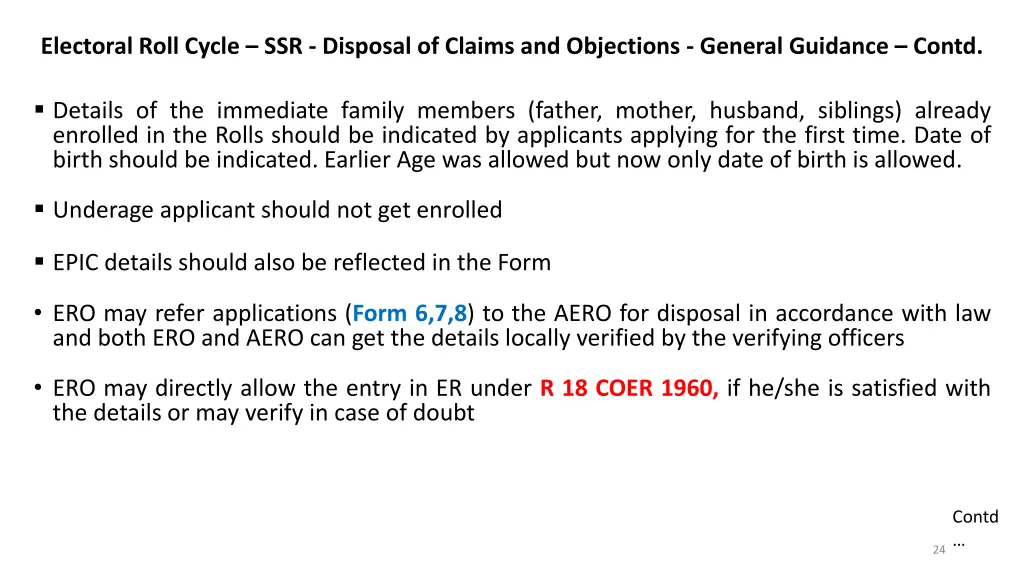electoral roll cycle ssr disposal of claims 1