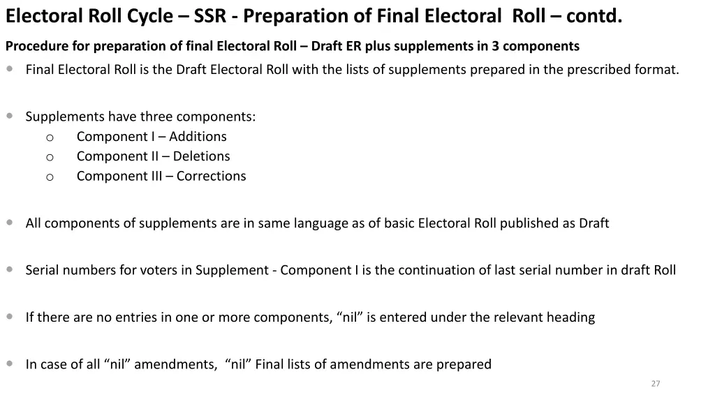 electoral roll cycle ssr preparation of final