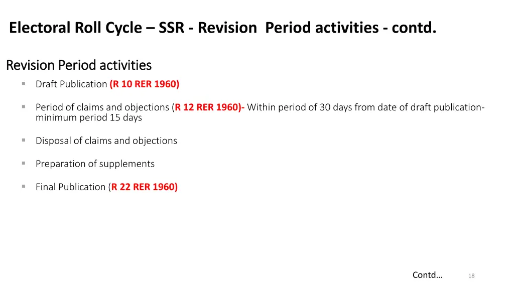 electoral roll cycle ssr revision period