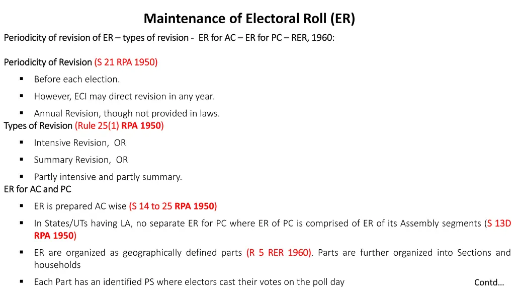 maintenance of electoral roll er