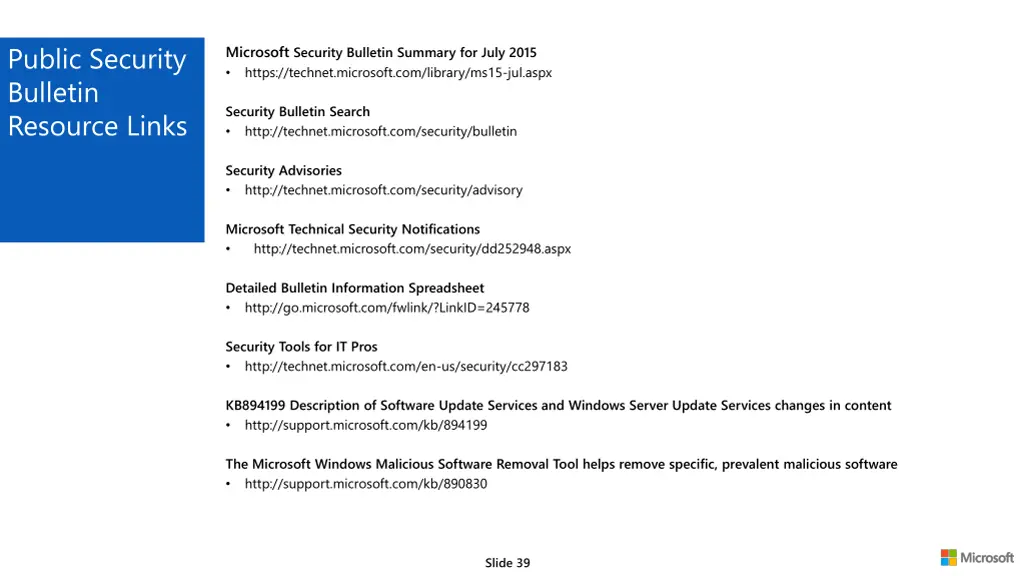 public security bulletin resource links