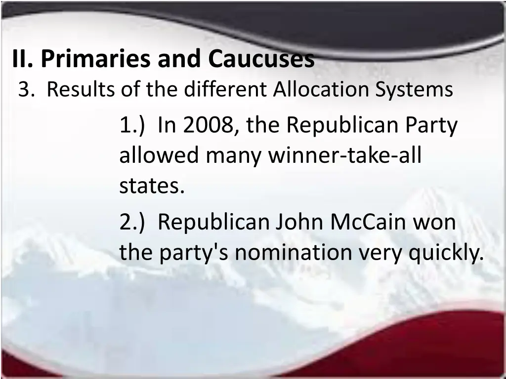 ii primaries and caucuses 3 results 1