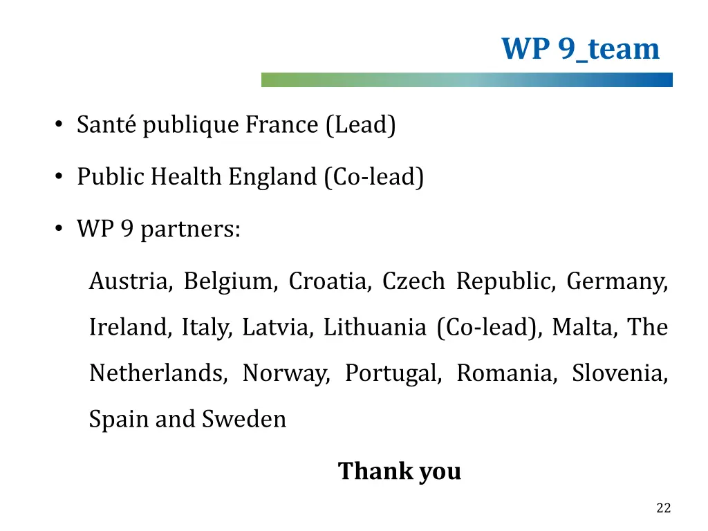wp 9 team