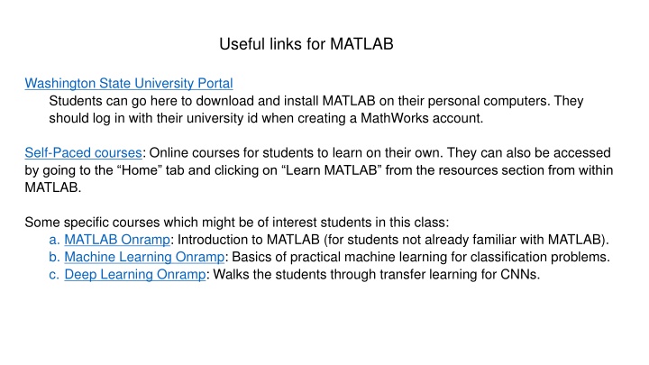 useful links for matlab