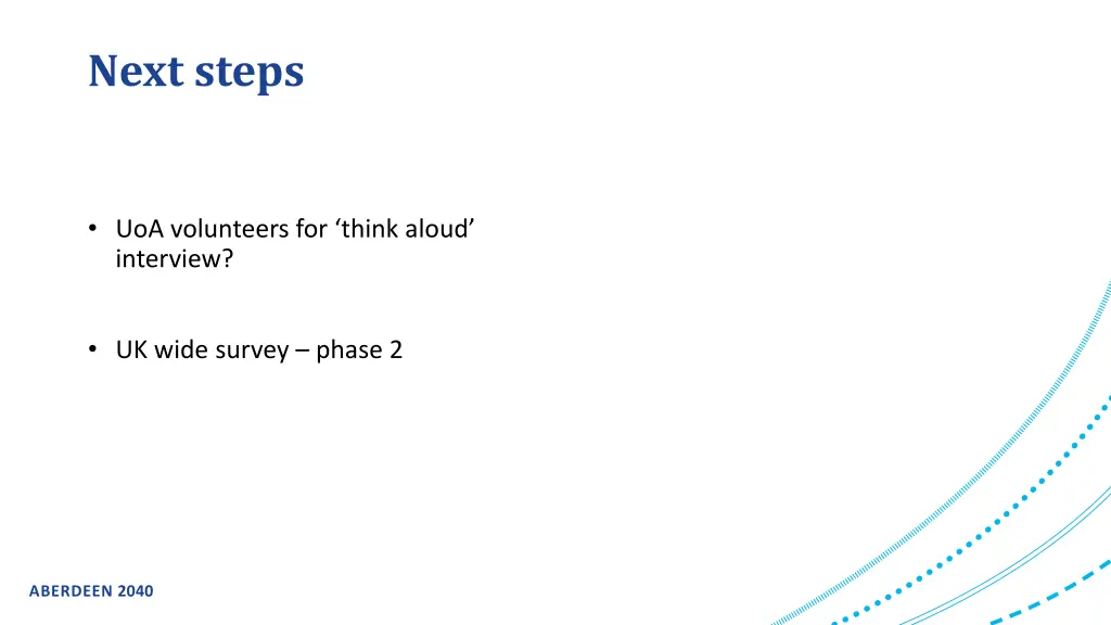 next steps