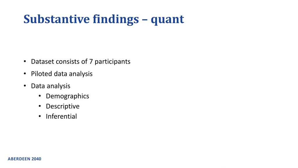 substantive findings quant
