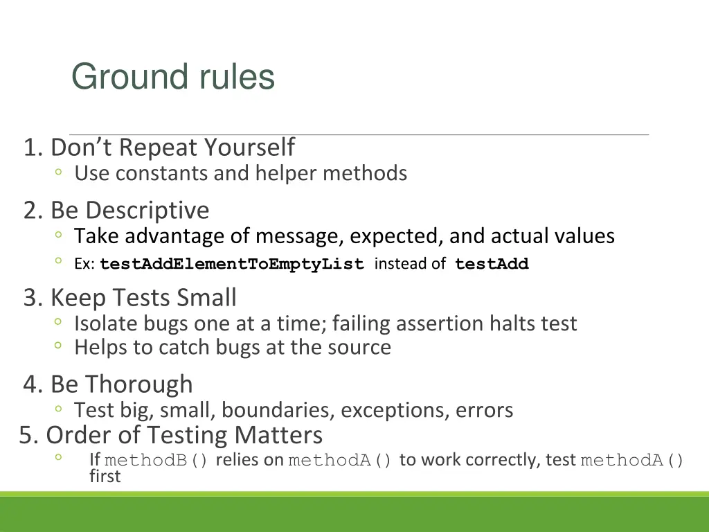 ground rules