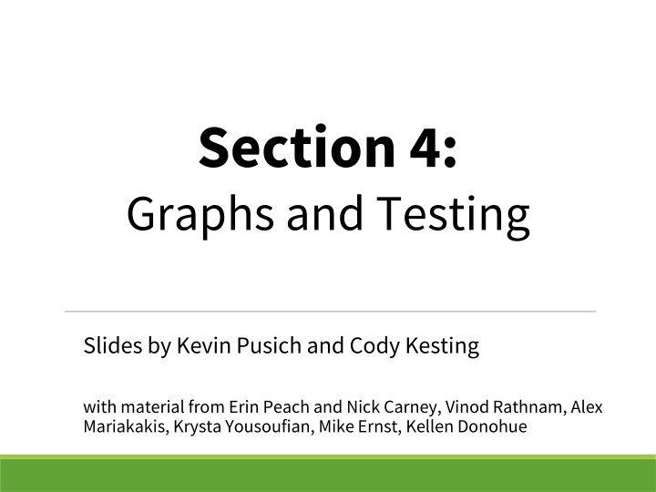 section 4 graphs and testing