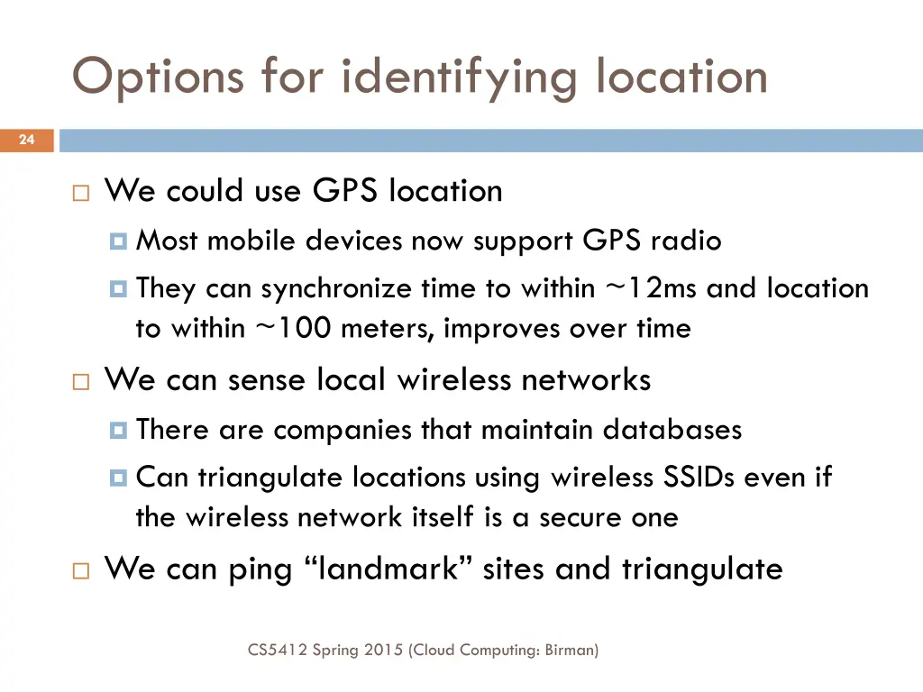 options for identifying location