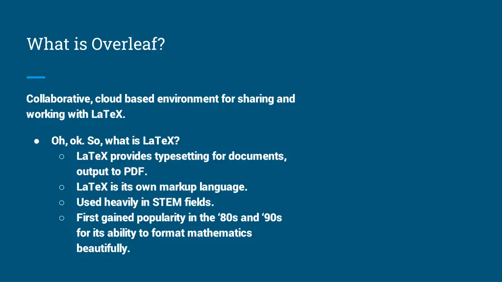what is overleaf