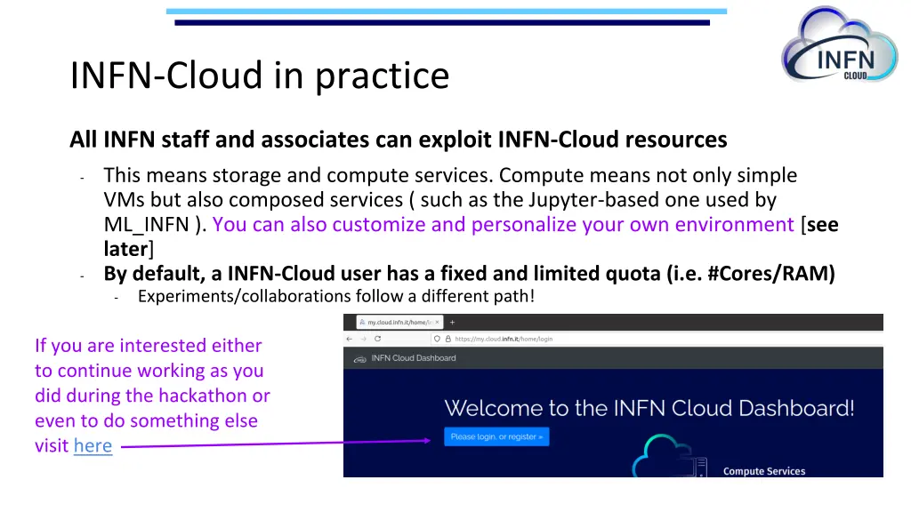 infn cloud in practice