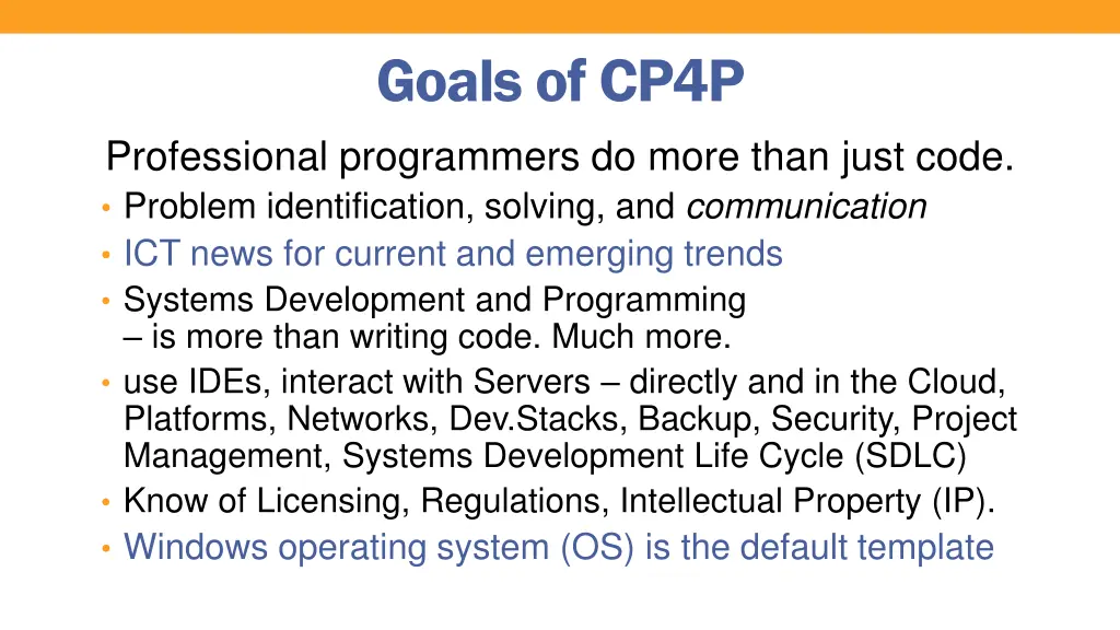 goals of cp4p