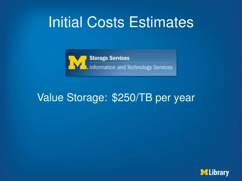 initial costs estimates