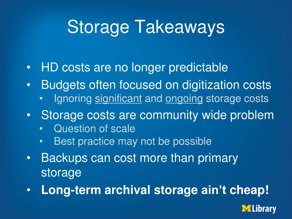 storage takeaways