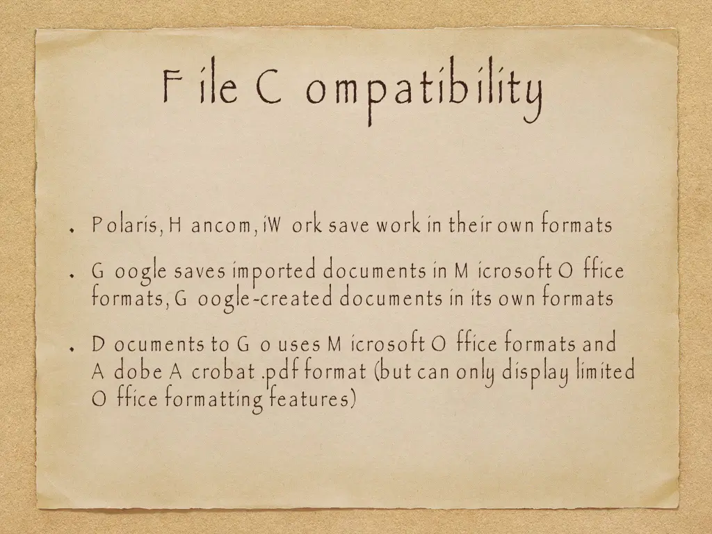 f ile c ompatibility