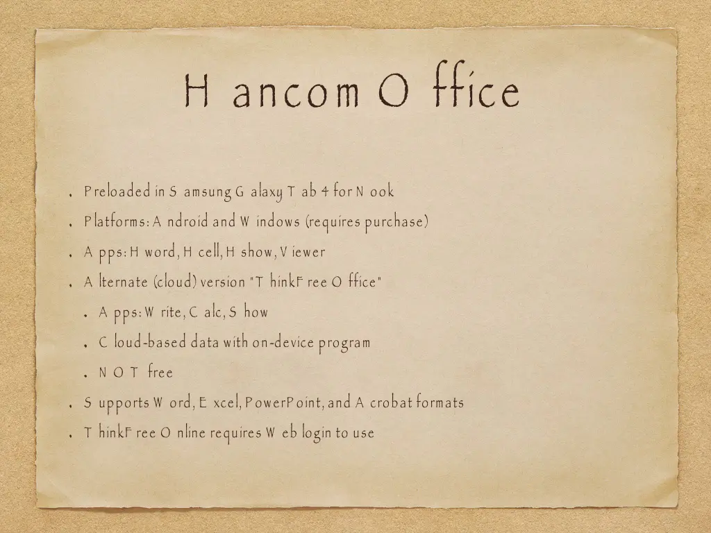 h ancom o ffice