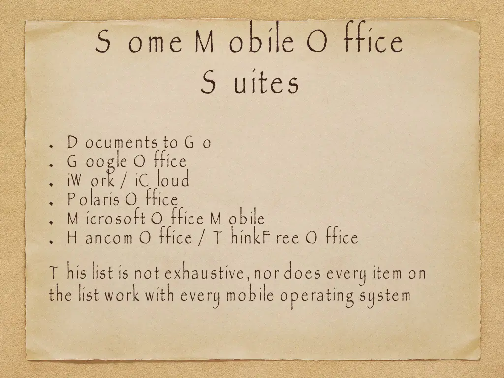 s ome m obile o ffice s uites