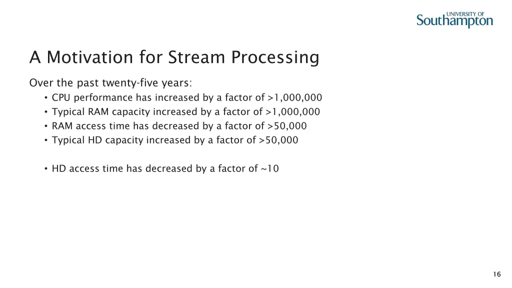 a motivation for stream processing