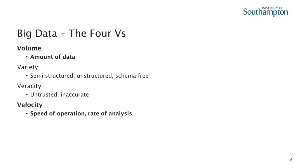 big data the four vs 1