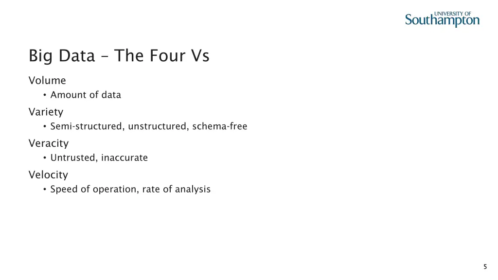 big data the four vs