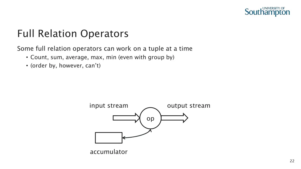 full relation operators